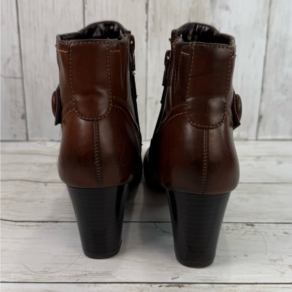 Naturalizer Woman’s Brown Zip Heel Ankle Boots Booties Size 9.5 M Marloe View 5